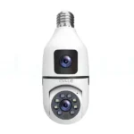 Caméra de Surveillance – OALE iHome 02+ – Design Ampoule avec Double Caméra 2K – Audio Bidirectionnel – Détection de Mouvement à 360° – Vision Nocturne