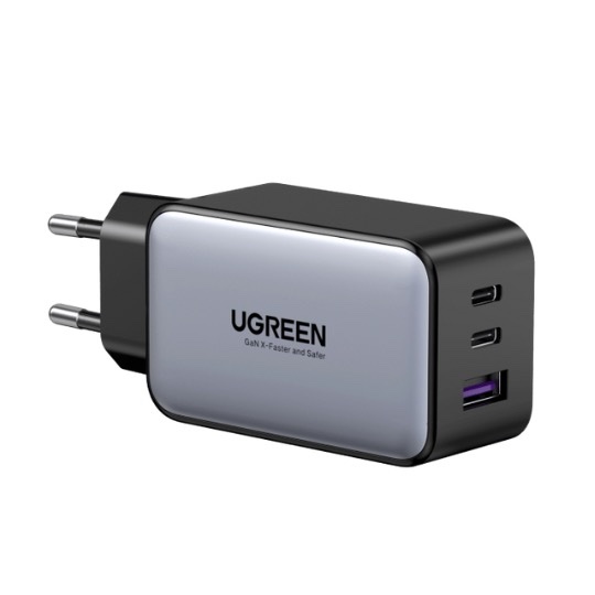 Boitier de Charge UGREEN Nexode 65W USB-C GaN 3 ports (2x USB-C + 1 USB-A) Charge rapide pour Smartphone ( iPhone, Samsung, Huawei...) , tablette, Ordinateur portable, iPad .... UGREEN X553 35042