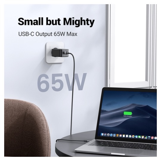 Boitier de Charge UGREEN Nexode 65W USB-C GaN 3 ports (2x USB-C + 1 USB-A) Charge rapide pour Smartphone ( iPhone, Samsung, Huawei...) , tablette, Ordinateur portable, iPad .... UGREEN X553 35042 – Image 2
