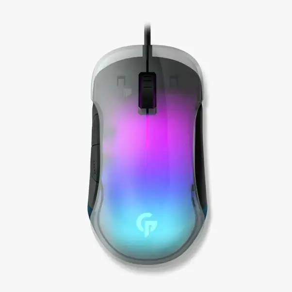 Souris à coque en cristal Porodo Gaming RGB 8D 12800 DPI | Souris de jeu au design ergonomique – Noir