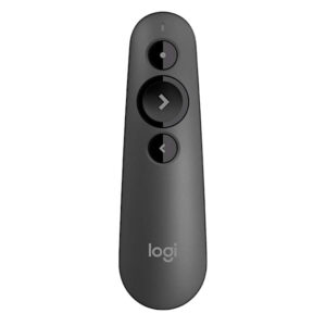Logitech R500s de classe 1 Bluetooth et USB Télécommande de présentation laser/ Télécommande de présentation - Compatibilité universelle, portée de 20 m, personnalisable - Gris foncé