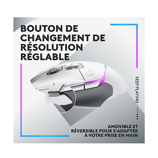 Logitech G G502 X PLUS LIGHTSPEED Souris Gaming RVB Sans Fil - Souris optique boutons hybrides LIGHTFORCE, LIGHTSYNC RVB, Capteur gaming HERO 25K, Compatible avec PC - macOS/Windows - Blanc – Image 10