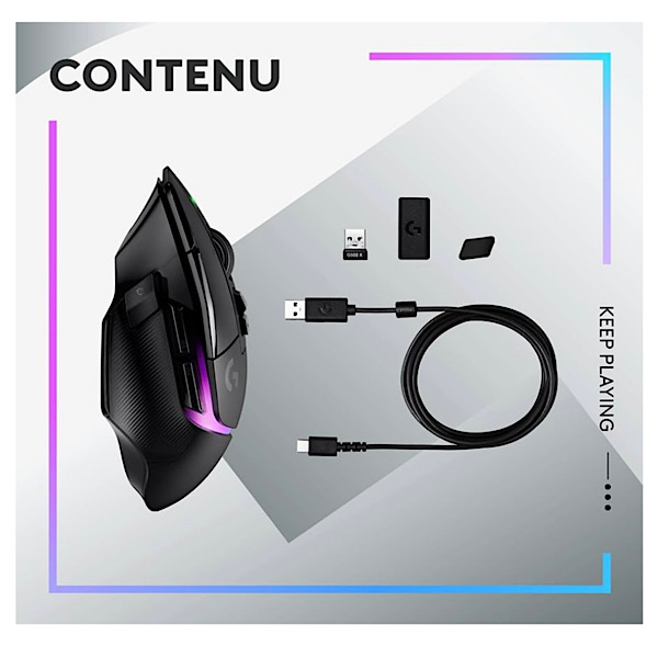 Logitech G G502 X PLUS LIGHTSPEED Souris Gaming RVB Sans Fil - Souris optique boutons hybrides LIGHTFORCE, LIGHTSYNC RVB, Capteur gaming HERO 25K, Compatible avec PC - macOS/Windows - Noir – Image 14