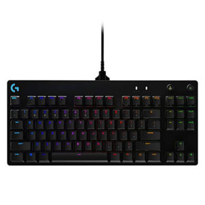 Logitech G PRO TKL Tenkeyless Clavier Gamer Mécanique, Conception Portable sans Pavé numérique, câble Micro-USB Détachable, Touches Rétroéclairées, LIGHTSYNC RGB, Français AZERTY - Noir