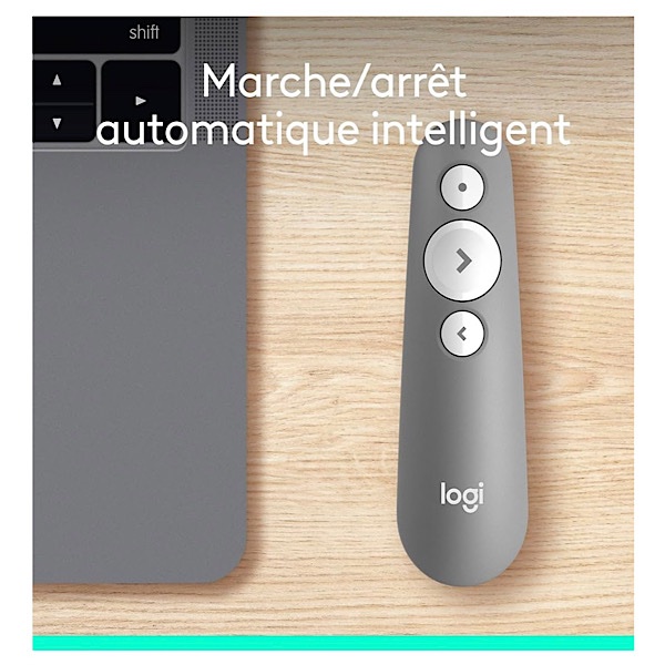 Logitech R500s de classe 1 Bluetooth et USB Télécommande de présentation laser/ Télécommande de présentation - Compatibilité universelle, portée de 20 m, personnalisable - Gris clair – Image 8