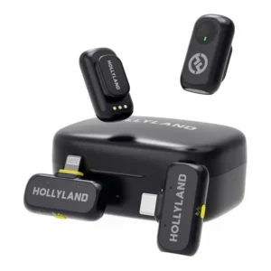 Hollyland Lark A1 Combo Micro-Cravate sans Fil pour iPhone 15/16 & Android, 48 kHz / 24 Bits, Annulation de Bruit Intelligente à 3 Niveaux, Mini Microphone sans Fil pour Youtube, Podcast, Vlog, Vidéo - Noir