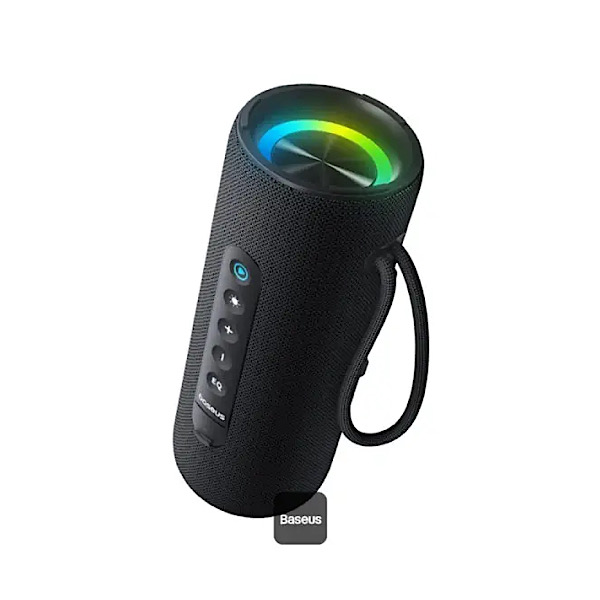 Baseus AeQur VO20 - Enceinte portable sans fil, Bluetooth, Portée jusqu’à 10m, IPX5, Son immersif à 360° avec basses renforcées, Rétroéclairage RGB coloré