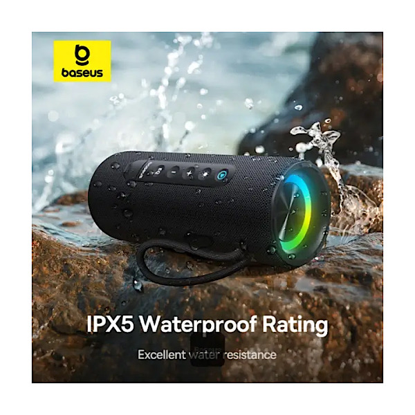 Baseus AeQur VO20 - Enceinte portable sans fil, Bluetooth, Portée jusqu’à 10m, IPX5, Son immersif à 360° avec basses renforcées, Rétroéclairage RGB coloré – Image 4