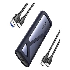 UGREEN Boîtier M.2 SSD NVMe USB 3.2 Gen 2 10 Gbps Adaptateur NVMe SSDM.2 2230 2242 2260 2280 Compatible avec iPhone 17 Pro Max Air 16 15 Mac MacBook PC Windows Linux PS5 Xbox Deux Câbles Inclus