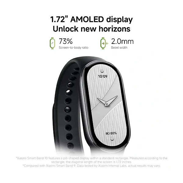 Xiaomi Mi Smart Band 10 – Année 2025 – Écran AMOLED 1,72″ – Autonomie 21 jours – BT 5.4 – Écran tactile – Suivi multisports – Moniteur de fréquence cardiaque, Blanc – Image 3