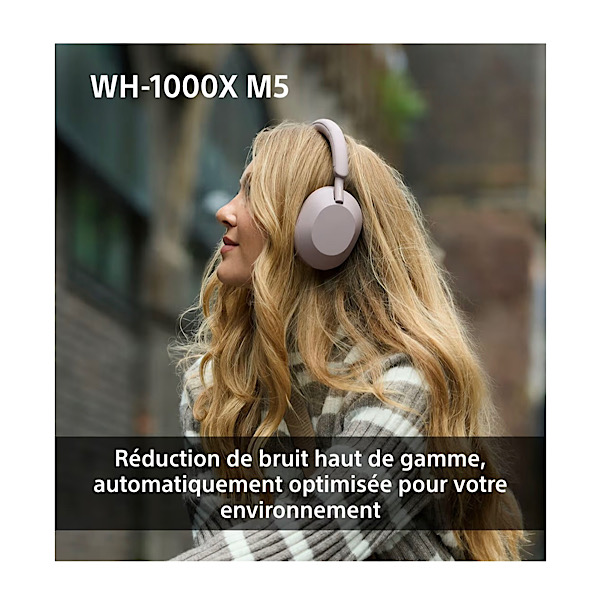 Sony WH-1000XM5 - Étui Rigide, Casque sans Fil Haut de Gamme à réduction de Bruit, Bluetooth, qualité d'appel Claire, Audio Hi Res, 30h d'autonomie, étui Rigide, iOS et Android - Rose – Image 6