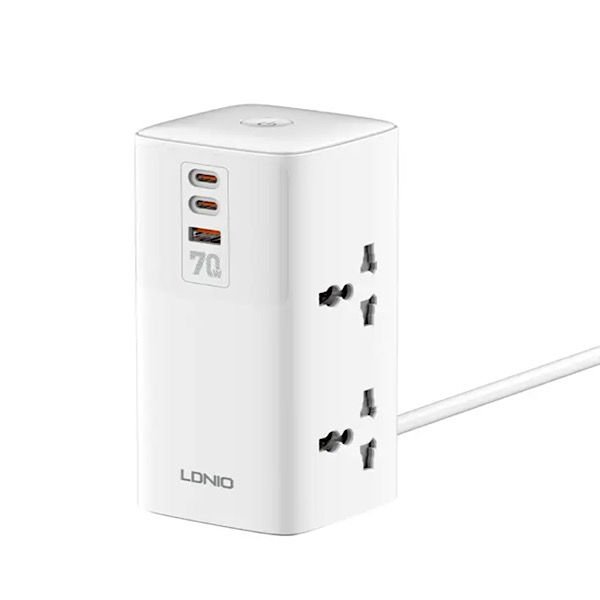 LDNIO SC4383 Multiprise - 70W PD Adaptateur Multifonction Chargeurs Bande d'alimentation avec ports USB Type C 200cm Adaptateur de puissance universel Plug UE