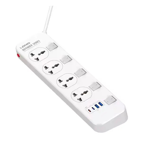 LDNIO SC4408C Multiprise - Prise d'extension 4 AC et 4 USB bande de puissance Plug UE