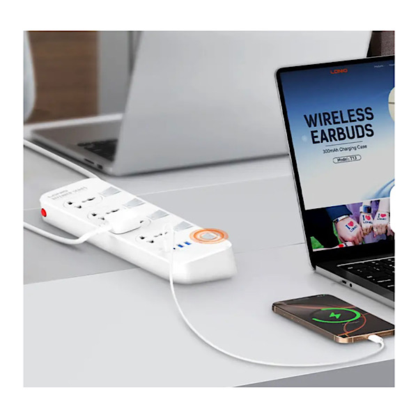 LDNIO SC4408C Multiprise - Prise d'extension 4 AC et 4 USB bande de puissance Plug UE – Image 2
