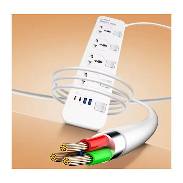 LDNIO SC4408C Multiprise - Prise d'extension 4 AC et 4 USB bande de puissance Plug UE – Image 4