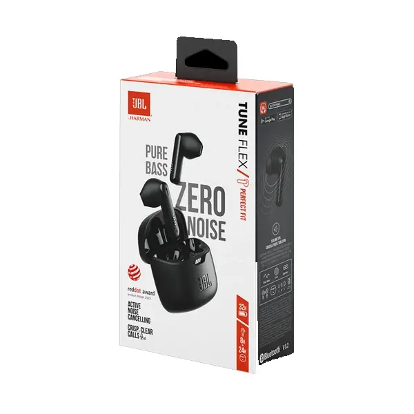 JBL Tune Flex - Écouteurs sans fil Bluetooth, 32h d’autonomie, Réduction de Bruit Active, Étanchéité IPX4 - Noir – Image 4