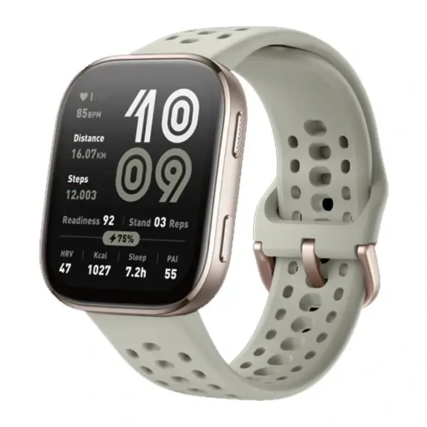 Amazfit Bip 6 – Montre connectée avec Écran AMOLED 1,97″, Écran tactile, Jusqu’à 14 jours, Assistance AI, Réponses aux messages, Contrôle vocal total – Stone