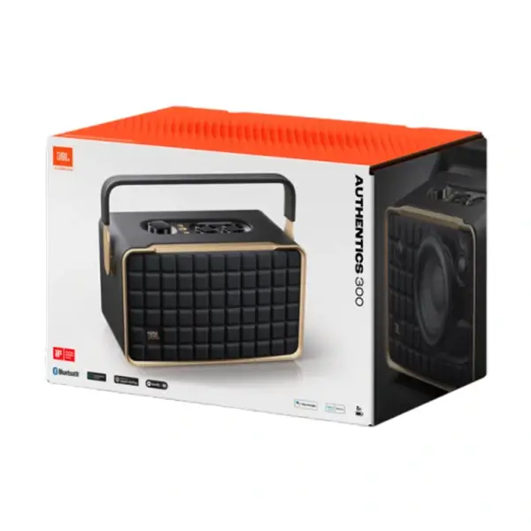 JBL Authentics 300 – Enceinte bluetooth portable classic avec poignée – 8h d’autonomie – 100W – BT 5.3 – Wifi – Assistant vocal – Batterie Rechargeable – Noir – Image 4
