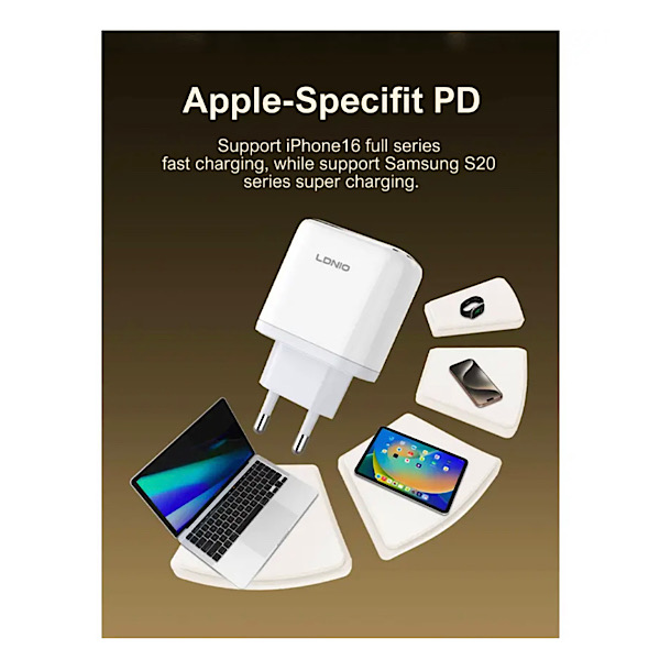 LDNIO Q1415 - Boitier de charge rapide 45W Type C (Câble offert USB-C vers USB-C) – Image 6