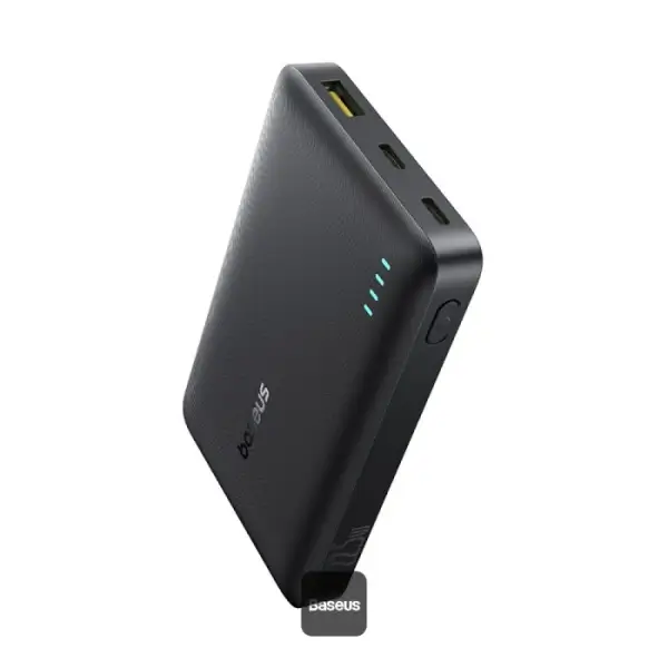 PowerBank à charge rapide Baseus EnerFill FP21 – 10000mAh – 22,5W – 1 support USB et 2 supports type-c – Indicateur lumineux pour suivre le niveau de batterie – Noir