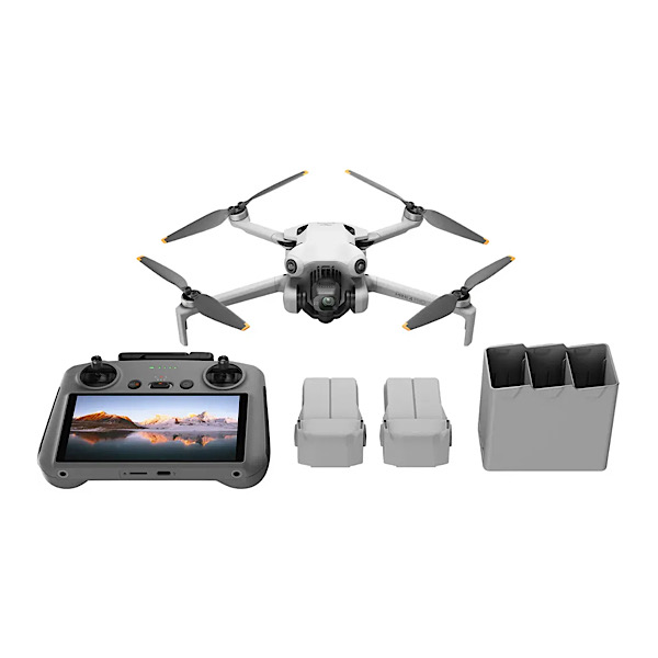 DJI Mini 4 Pro Fly More Combo avec RC 2 (Radiocommande avec Écran), Mini Drone Pliable avec Caméra 4K, Moins de 0,549 lb/249 g, Temps de Vol de 34 min, 2 Batteries Supplémentaires, C0