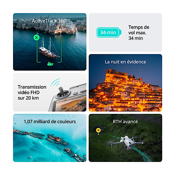 DJI Mini 4 Pro Fly More Combo avec RC 2 (Radiocommande avec Écran), Mini Drone Pliable avec Caméra 4K, Moins de 0,549 lb/249 g, Temps de Vol de 34 min, 2 Batteries Supplémentaires, C0 – Image 5