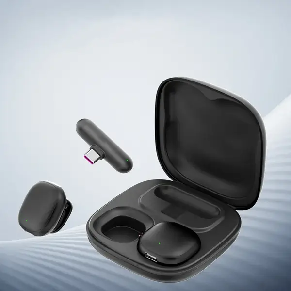 Micro cravate sans fil mini Lavalier Mic Yesido - 2 microphones, 8h d’autonomie, Connecteur Type-C, IA Réduction de bruit, Wifi, 50m sans obstacle – KR21 – Image 2
