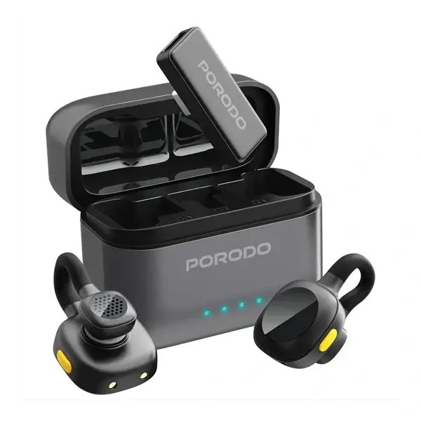 Micro cravate sans fil Movo Lavalier Porodo – 5h d’autonomie, Connecteur Type-C, Réduction de bruit, 15m – PDLAMPHF76BK