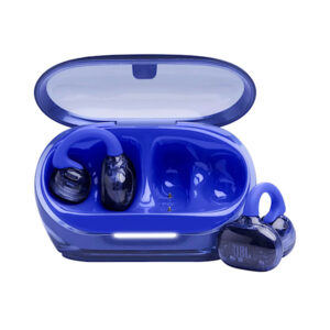 JBL Soundgear Clips True Wireless écouteurs Ouverts sans Fil, SonicArc Design, jusqu'à 32 h d'autonomie Totale, résistance à l'eau et à la poussière IP54, Technologie JBL OpenSound, Bleu