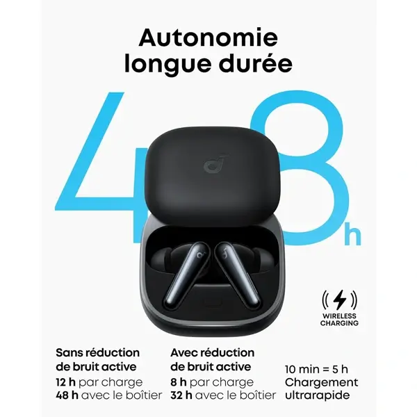 Soundcore Liberty 5 - Écouteurs sans fil avec son 3D Dolby, 32h d’autonomie et jusqu’à 48h avec l’étui de charge – Réduction de bruit 3.0 – A3957H11 – Image 2