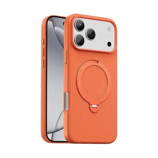Coque pour iPhone 17 Pro - coque de téléphone avec support pliable, Green Lion Minster – Étui MagSafe en cuir – Anti traces de doigts – Anti-rayures – GNMSMG17POG