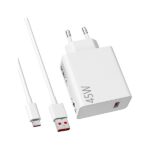 Xiaomi 45W HyperCharge Combo (Type-A) - Chargeur de 45 W, Port USB, câble USB-C, Identification Intelligente des appareils, Blanc