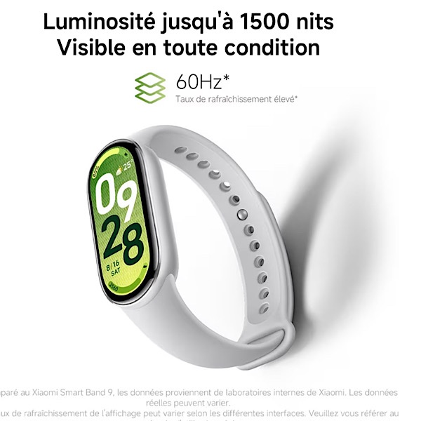 XIAOMI MI SMART BAND 10 NOIR - Bracelet connecté, étanche, écran tactile AMOLED de 1.72", 212 x 520 pixels, Bluetooth 5.4, 233 mAh, iOS/Android, Suivi multisports, Moniteur de fréquence cardiaque, 21 Jours d’autonomie – Image 5