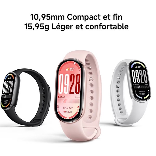 XIAOMI MI SMART BAND 10 NOIR - Bracelet connecté, étanche, écran tactile AMOLED de 1.72", 212 x 520 pixels, Bluetooth 5.4, 233 mAh, iOS/Android, Suivi multisports, Moniteur de fréquence cardiaque, 21 Jours d’autonomie – Image 4
