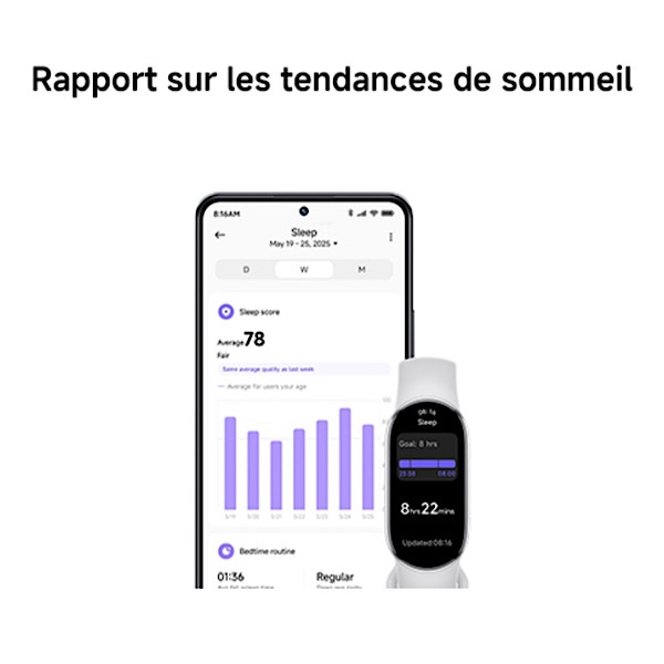 XIAOMI MI SMART BAND 10 NOIR - Bracelet connecté, étanche, écran tactile AMOLED de 1.72", 212 x 520 pixels, Bluetooth 5.4, 233 mAh, iOS/Android, Suivi multisports, Moniteur de fréquence cardiaque, 21 Jours d’autonomie – Image 17
