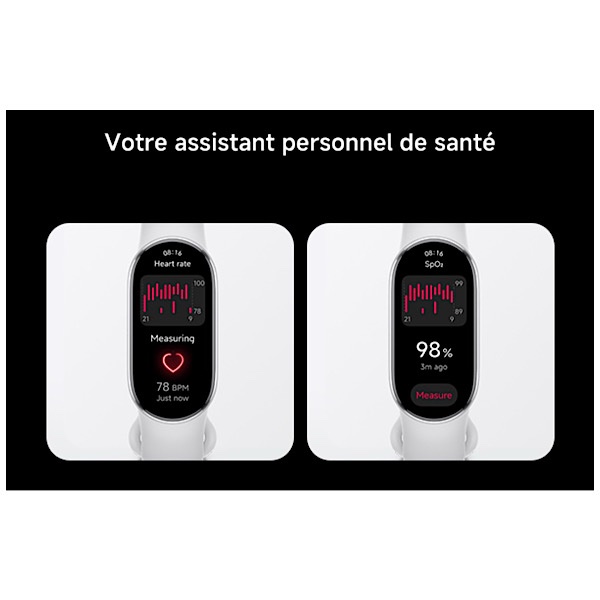 XIAOMI MI SMART BAND 10 NOIR - Bracelet connecté, étanche, écran tactile AMOLED de 1.72", 212 x 520 pixels, Bluetooth 5.4, 233 mAh, iOS/Android, Suivi multisports, Moniteur de fréquence cardiaque, 21 Jours d’autonomie – Image 16