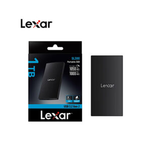 Disque dur externe 1 To SSD Lexar SL300 avec Vitesse allant jusqu’à 1050 Mb/s, USB 3.2 Gen 2 Type C