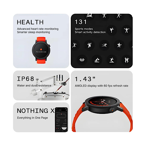 CMF Watch 3 Pro – Montre connectée 1,43" AMOLED, 13 Jours d’autonomie, GPS Double, appels Bluetooth avec réduction de Bruit IA, Suivi Sommeil et Cardio – Vert clair – Image 4