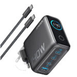 Anker Zolo Chargeur USB-C 140W – 4 ports GaN, PowerIQ, interface tactile, ultra-compact et rapide