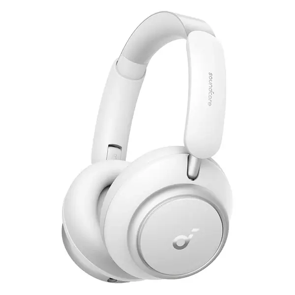 Soundcore Space Q45 - Casque sans fil avec micro, 50h d’autonomie – Bluetooth – réduction active du bruit – Blanc – Fil en option – A3040G21