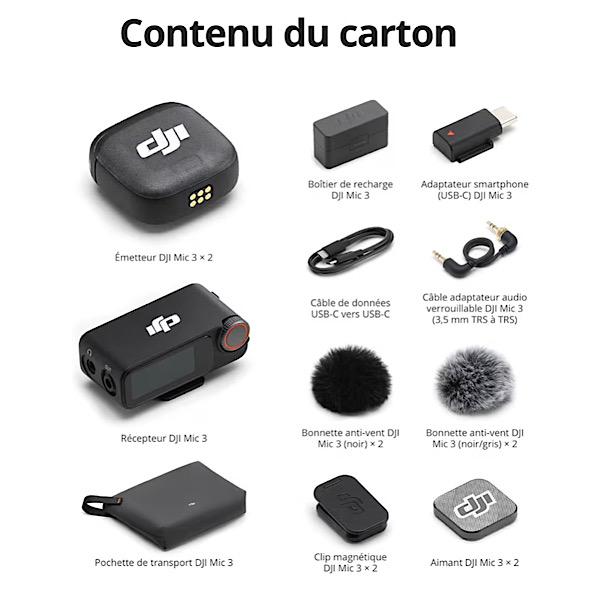 DJI Mic 3 (2 TX + 1 RX + Boîtier de Recharge), Microphone sans Fil pour iPhone/caméra/Android, ultraléger, contrôle de Gain adaptatif pour Un Volume équilibré, 28 h d’Utilisation, Vlog – Image 8