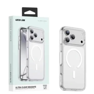 Coque pour iPhone 17 Pro, Magsafe Anti-rayures, Protection contre les chutes, Protection de l’appareil photo, Transparente – Green Lion - GNULMG17PMCL