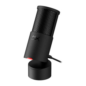 HyperX SoloCast 2, Microphone USB à condensateur pour Gaming/Streaming/Podcast, cardioïde, 24 bits/96 kHz, Filtre Anti Pop intégré, Suspension Antichoc Interne, Tap to Mute, Pied inclinable, PC, Noir