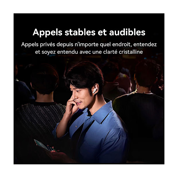 HUAWEI FreeBuds Pro 4 - Ecouteurs sans fil, Réduction de Bruit Active Intelligente et Dynamique, Appels Stables et Audible, Design Cordes argentées, jusqu'à 33 Heures d'écoute, iOS & Android, Noir – Image 4