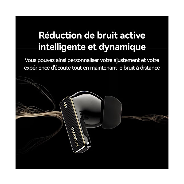 HUAWEI FreeBuds Pro 4 - Ecouteurs sans fil, Réduction de Bruit Active Intelligente et Dynamique, Appels Stables et Audible, Design Cordes argentées, jusqu'à 33 Heures d'écoute, iOS & Android, Noir – Image 5