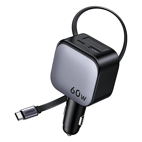 UGREEN Nexode 60W Chargeur Allume Cigare USB C Rétractable PPS PD QC 3.0 Chargeur Voiture Charge Rapide – Image 2