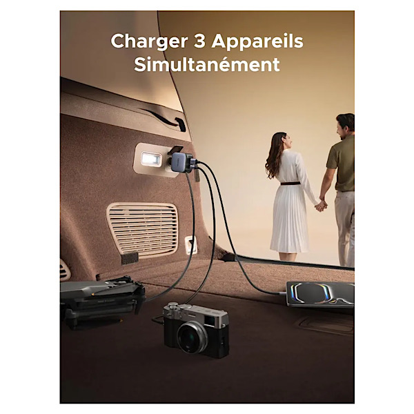 UGREEN Nexode 60W Chargeur Allume Cigare USB C Rétractable PPS PD QC 3.0 Chargeur Voiture Charge Rapide – Image 5