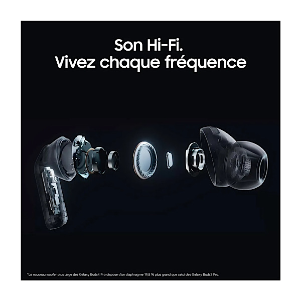 Samsung Galaxy Buds4 Pro, Écouteurs Bluetooth sans Fil, Son Hi-FI de qualité Studio, Double Haut-Parleur, Appels Ultra clairs, Audio 360, Réduction de Bruit Adaptative - Noir – Image 3