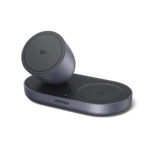 UGREEN Zapix Chargeur Induction iPhone Certifié Qi2 15W Chargeur sans Fil Magnétique 2 en 1 (Noir)