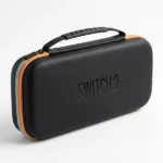 Pochette pour Nintendo Switch 2 – Couleur Noir avec chaîne orange bleu